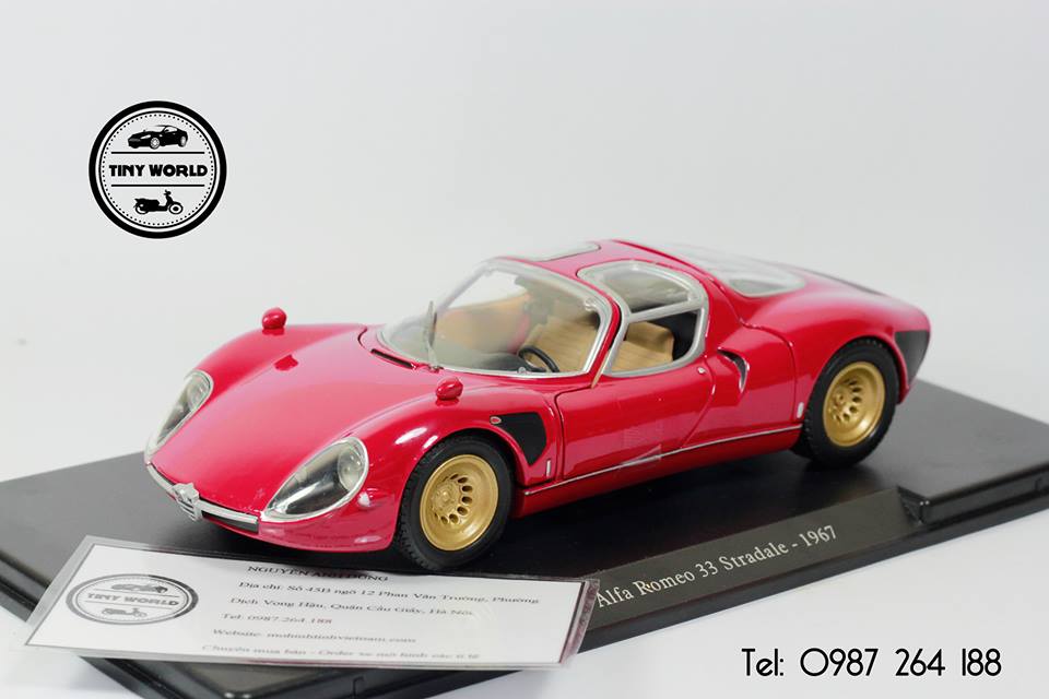 MÔ HÌNH Ô TÔ ALFA ROMEO 33 STRADALE 1967 (ĐỎ) 1:24 WHITEBOX