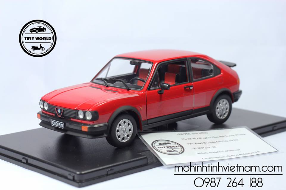 MÔ HÌNH Ô TÔ ALFASUD 1,5 TI QUADRIFOGLIO VERDE 1982 (ĐỎ) 1:24 WHITEBOX