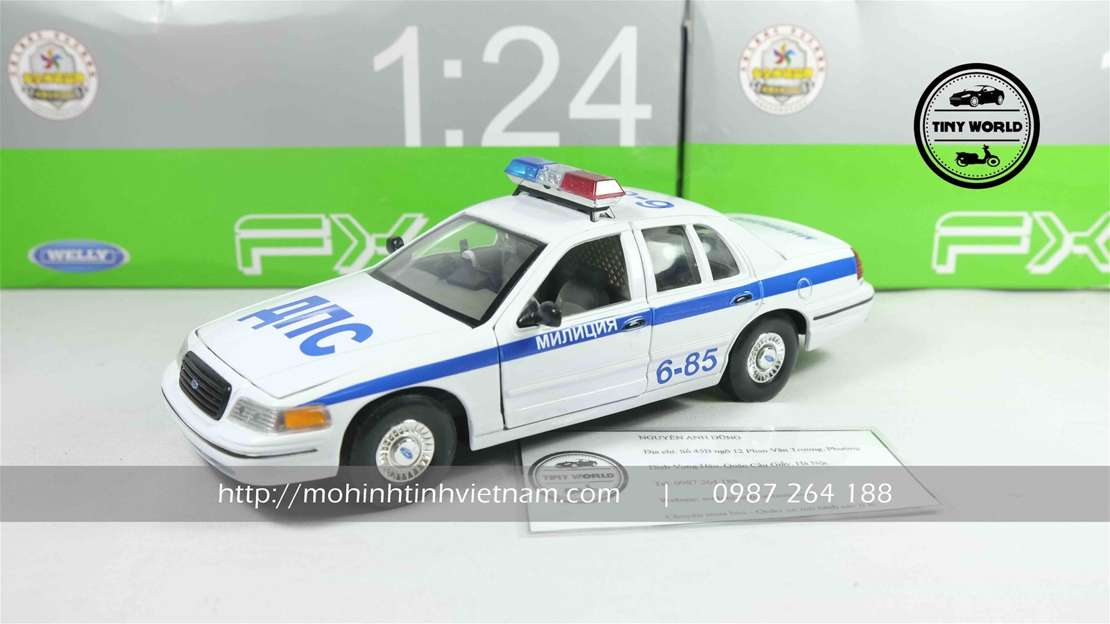 FORD CROWN VICTORIA RUSSIA POLICE 1999 (TRẮNG) 1:24 WELLY