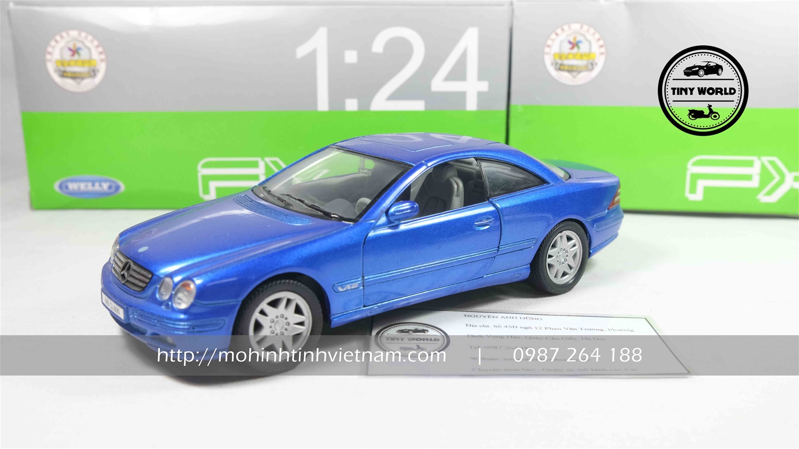 MÔ HÌNH Ô TÔ MERCEDES-BENZ CL600 (XANH) 1:24 WELLY