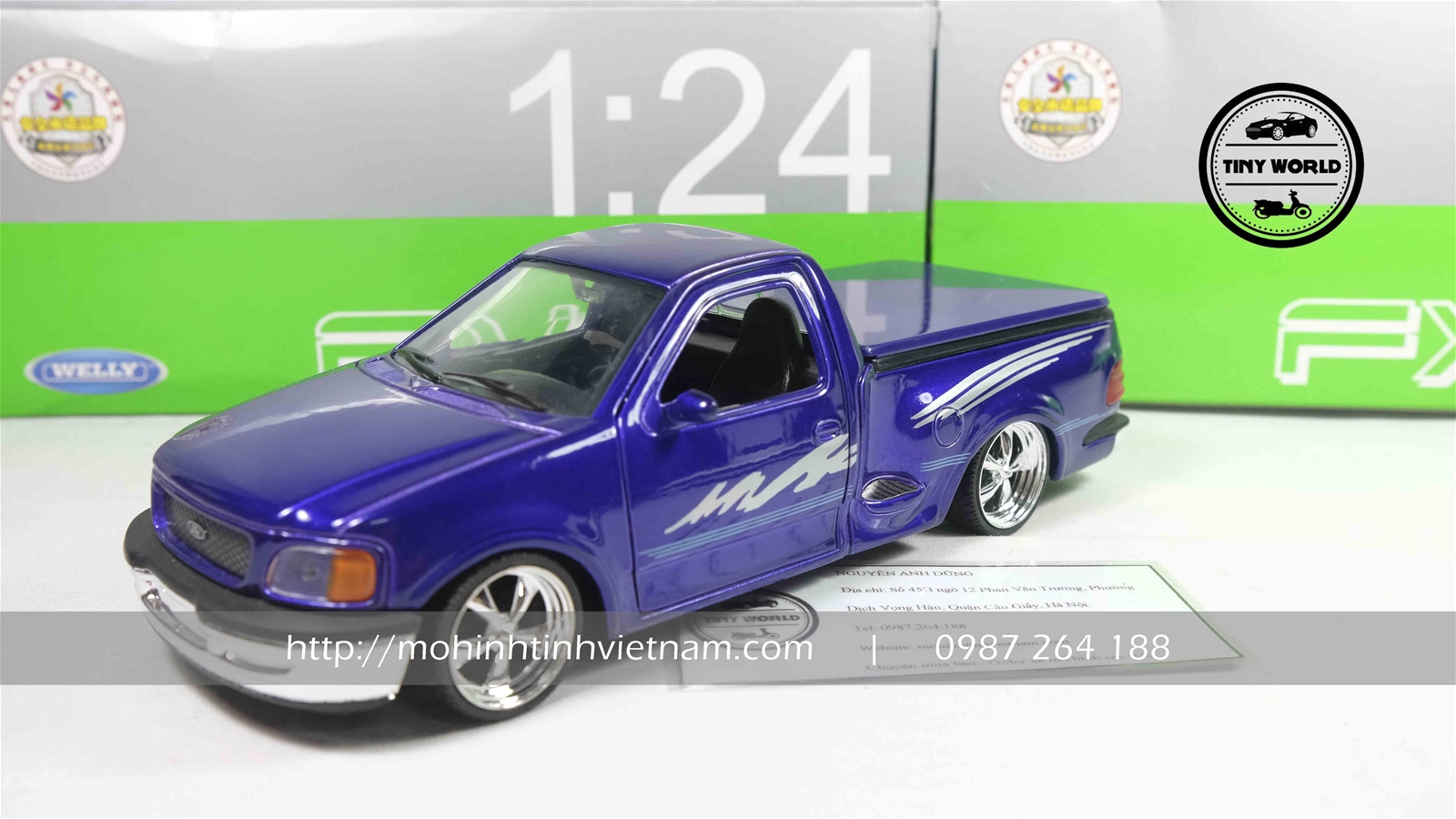 FORD F-150 1998 (XANH) 1:24 WELLY