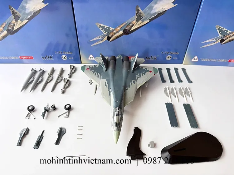 MÔ HÌNH MÁY BAY MÁY BAY CHIẾN ĐẤU SU-57 1:72 WLTK