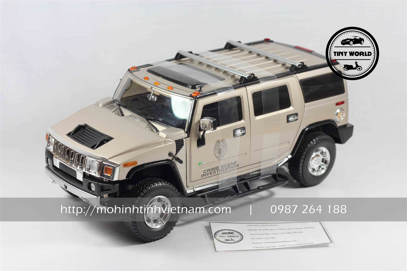 MÔ HÌNH Ô TÔ HUMMER H2 CSI 2003 (XÁM) 1:18 HIGHWAY 61