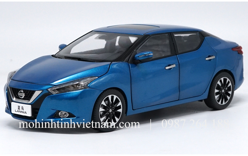 MÔ HÌNH Ô TÔ NISSAN LANNIA 2015 (XANH) 1:18 DEALER