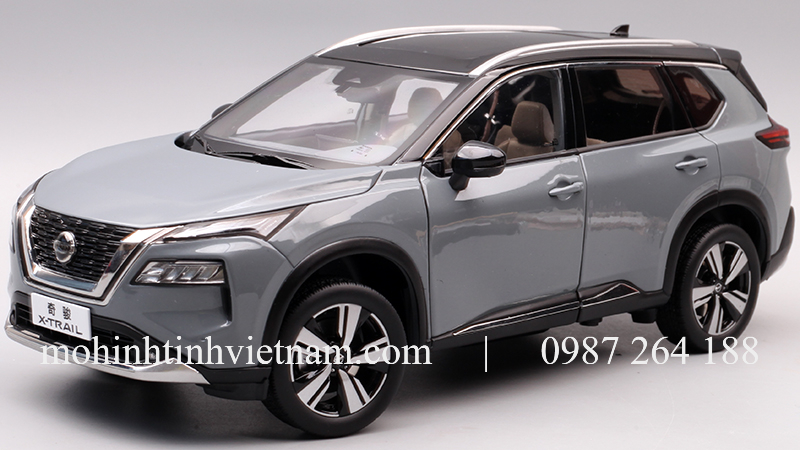 MÔ HÌNH Ô TÔ NISSAN X-TRAIL 2021 (XÁM) 1:18 PAUDI