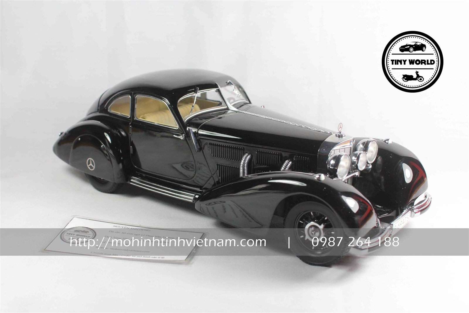 MÔ HÌNH Ô TÔ MERCEDES-BENZ 540K W24 (ĐEN) 1:18 KK MODEL