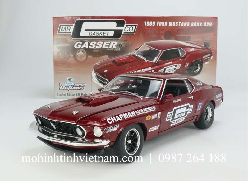 MÔ HÌNH Ô TÔ FORD MUSTANG BOSS 429 1969 (ĐỎ) 1:18 ACME