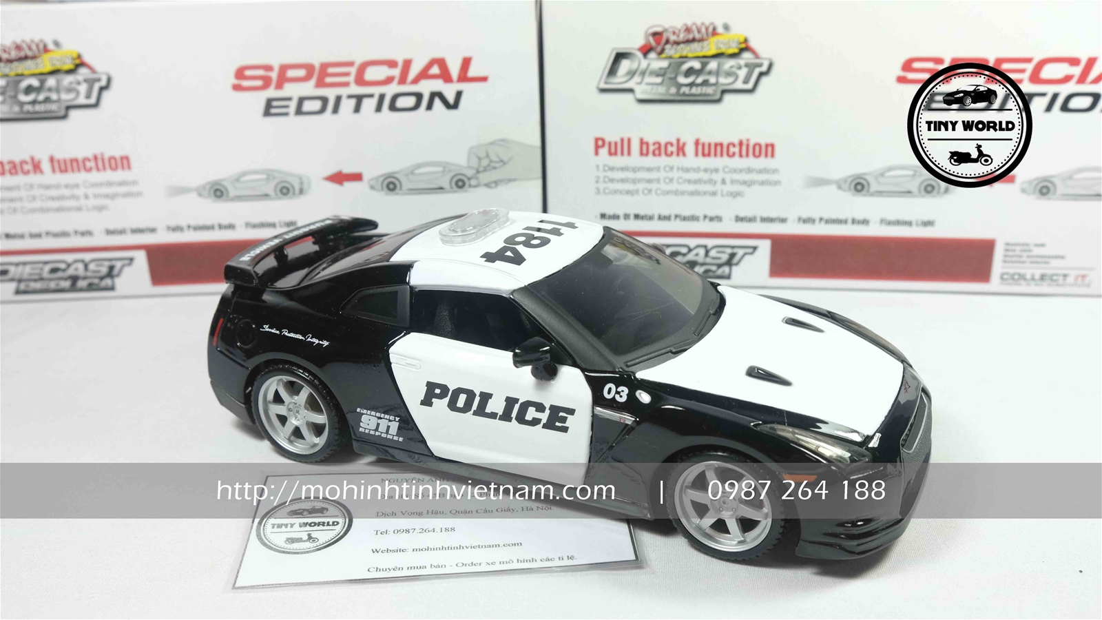 MÔ HÌNH Ô TÔ NISSAN GT-R (R35) 2009 POLICE (ĐEN) 1:24 MAISTO