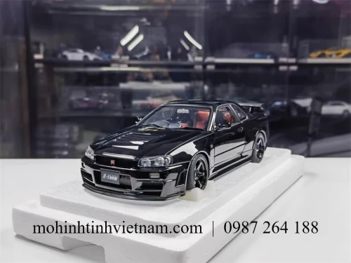 MÔ HÌNH Ô TÔ NISSAN R34 NISMO GT-R Z-TUNE (ĐEN) 1:18 AUTOART