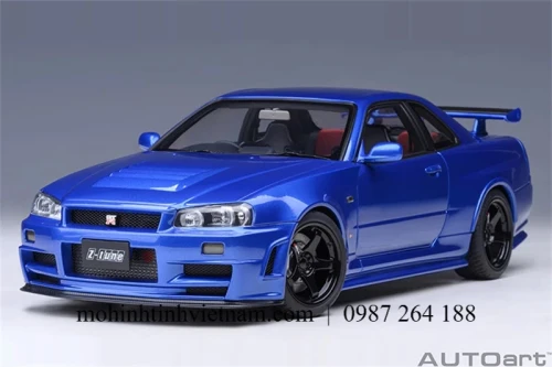 MÔ HÌNH Ô TÔ NISSAN R34 NISMO GT-R Z-TUNE (XANH) 1:18 AUTOART