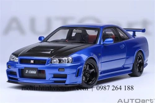 MÔ HÌNH Ô TÔ NISSAN R34 NISMO GT-R Z-TUNE (XANH CARBON) 1:18 AUTOART