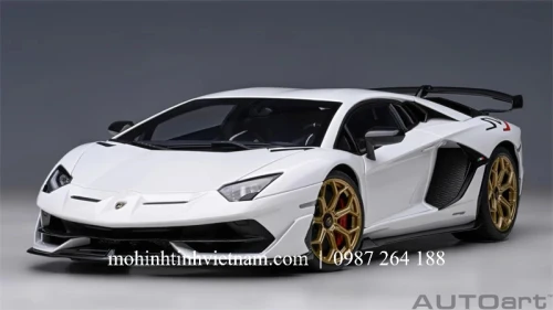 MÔ HÌNH Ô TÔ LAMBORGHINI AVENTADOR SVJ (TRẮNG) 1:18 AUTOART