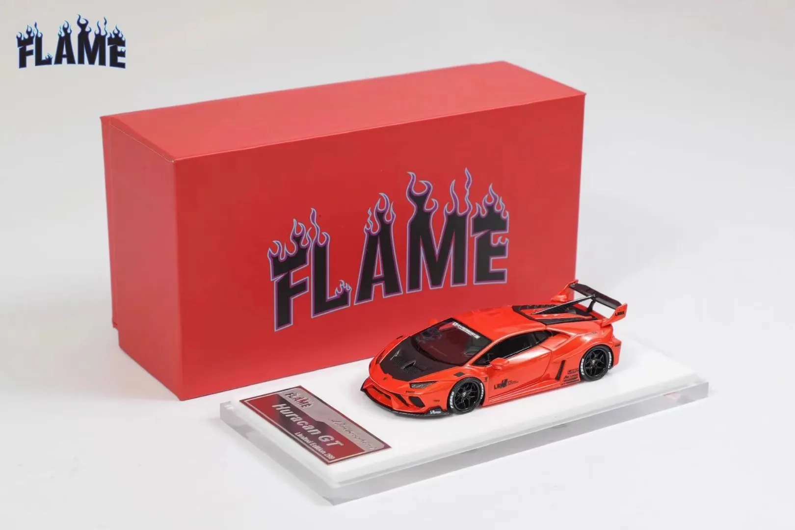 MÔ HÌNH Ô TÔ LAMBORGHINI HURACAN GT (ĐỎ) 1:64 FLAME