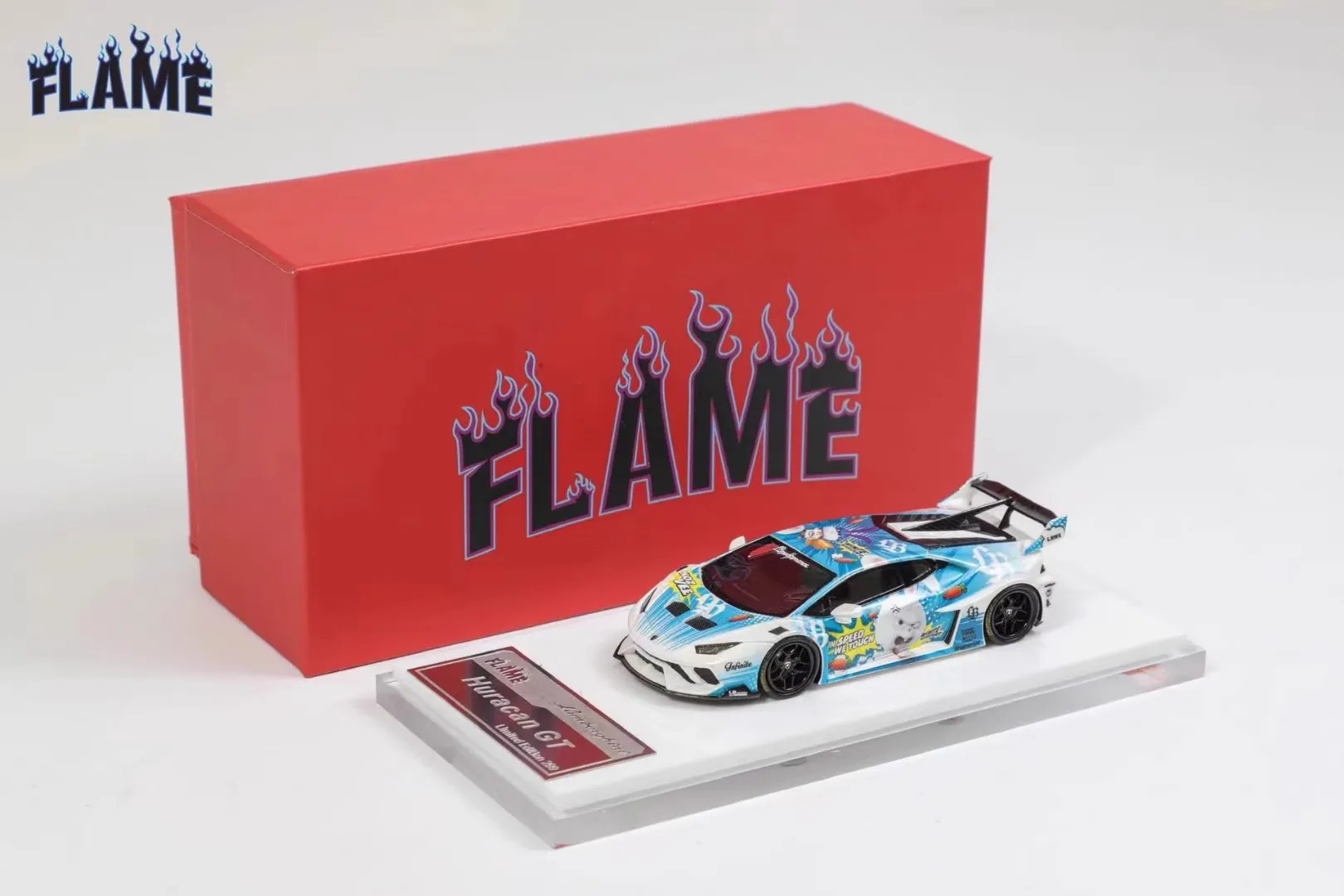 MÔ HÌNH Ô TÔ LAMBORGHINI HURACAN GT (XANH) 1:64 FLAME