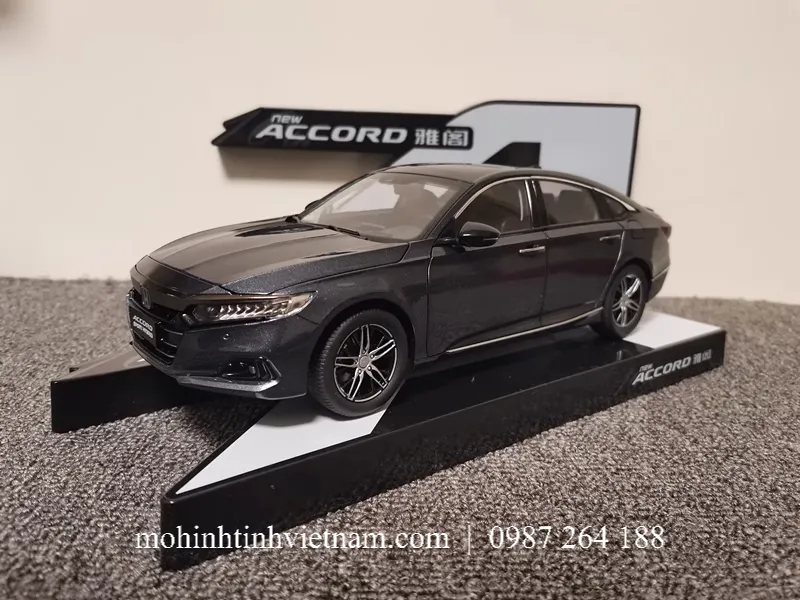 MÔ HÌNH Ô TÔ HONDA ACCORD SPORT HYBRID 2022 (XÁM) 1:18 DEALER