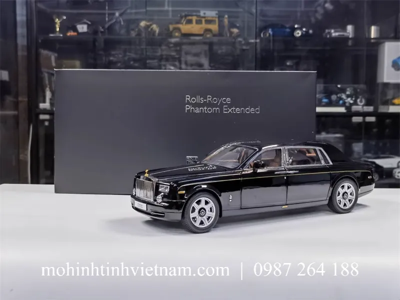 MÔ HÌNH Ô TÔ ROLLS-ROYCE PHANTOM EXTENDED (ĐEN) 1:18 KYOSHO