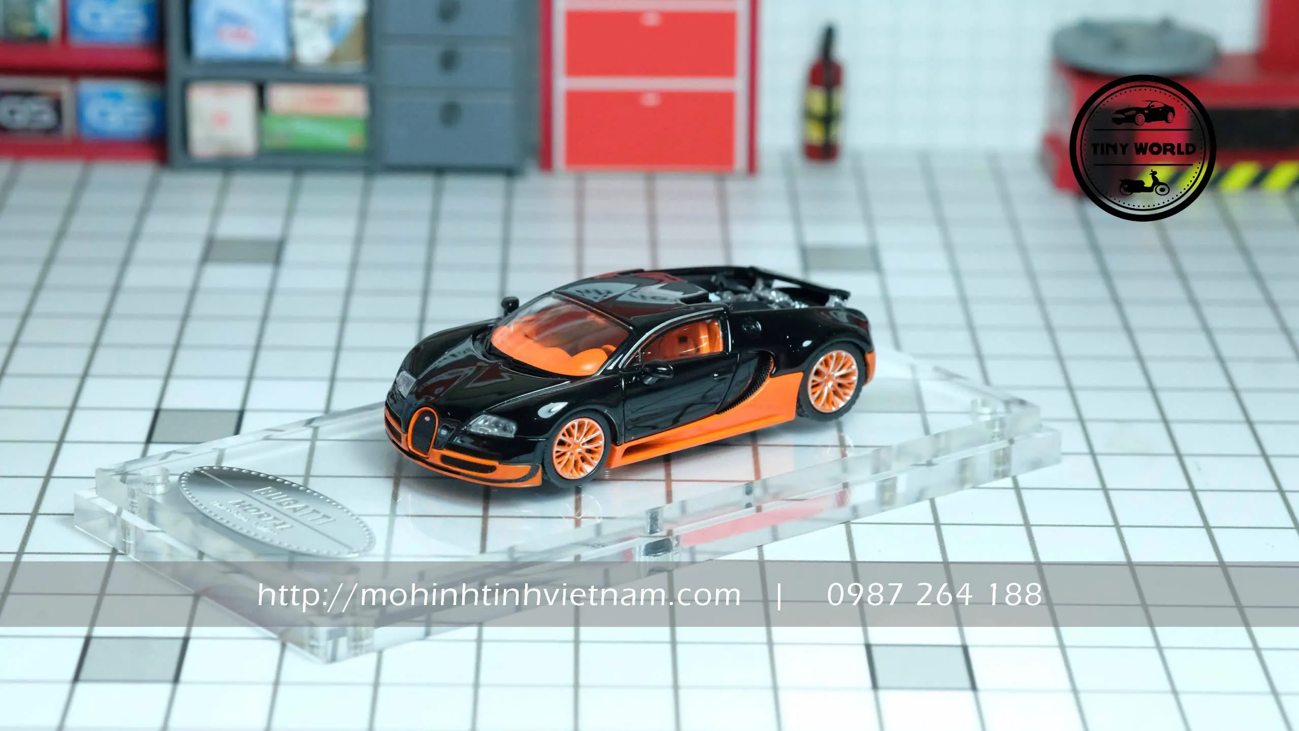 MÔ HÌNH Ô TÔ BUGATTI VEYRON (ĐEN) 1:64 MORTAL