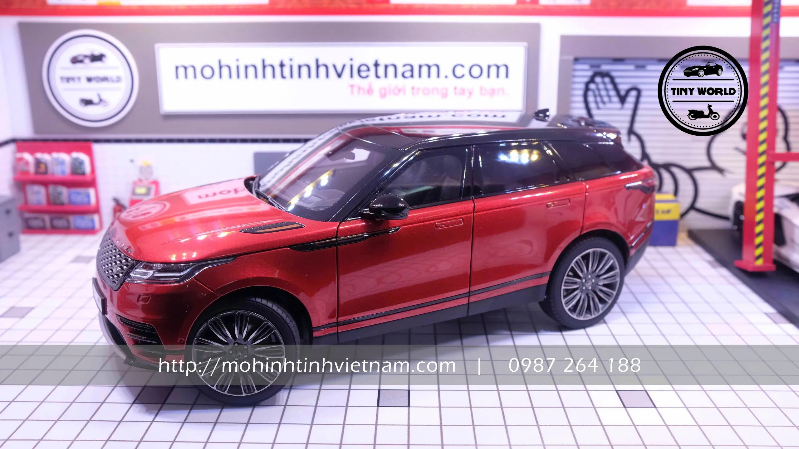 MÔ HÌNH Ô TÔ LAND ROVER VELAR (ĐỎ) 1:18 LCD