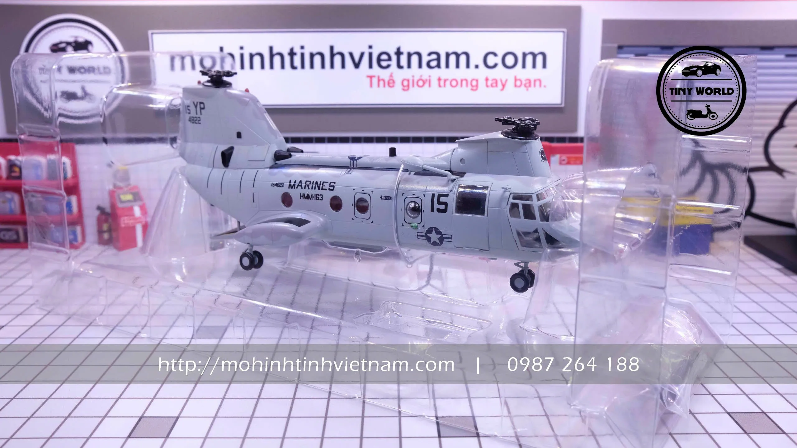 MÔ HÌNH MÁY BAY TRỰC THĂNG CH-46F SEAKNIGHT (XÁM) 1:72 EASY MODEL