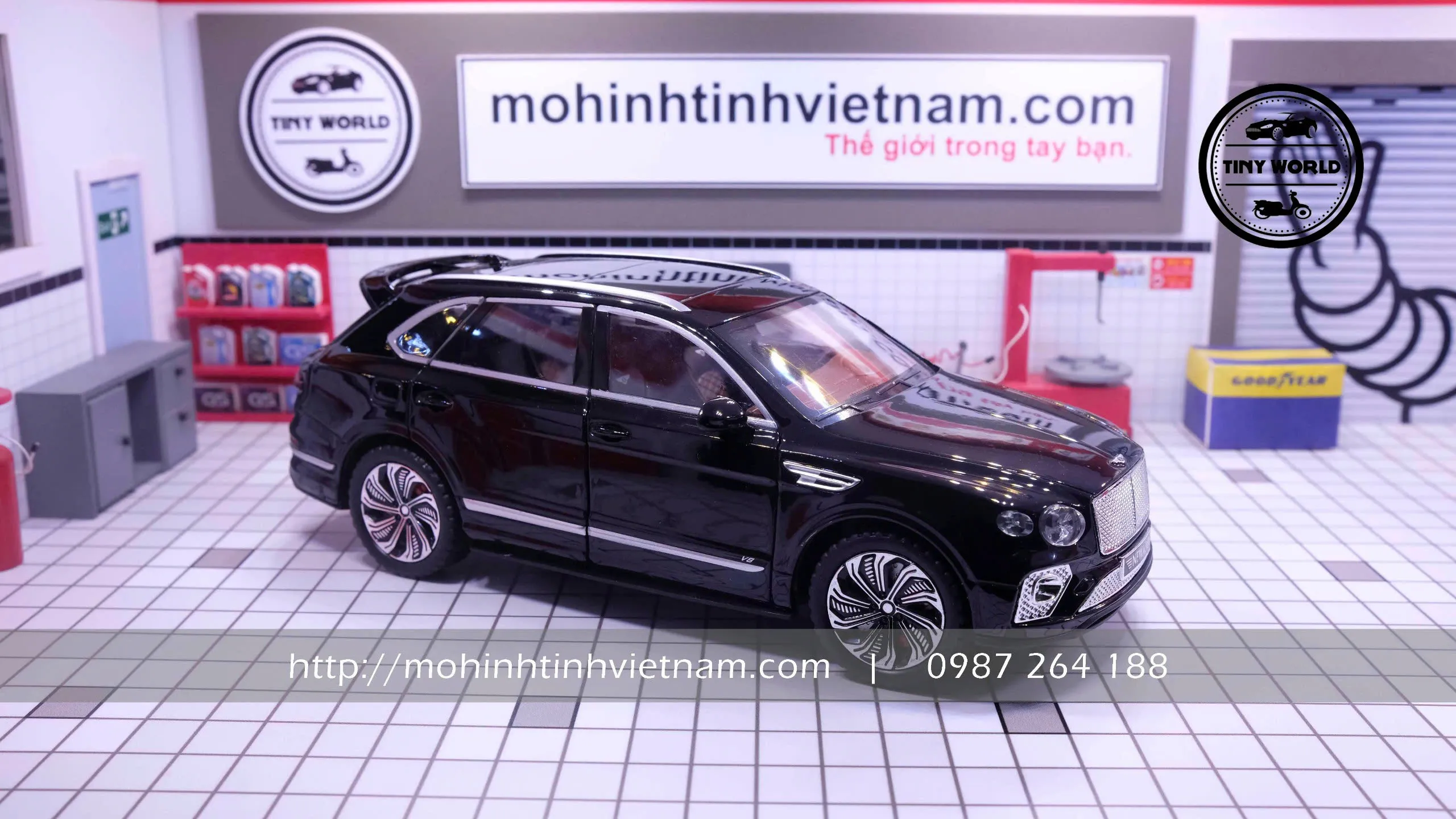 MÔ HÌNH Ô TÔ BENTLEY BENTAYGA (ĐEN) 1:24 NEWAO