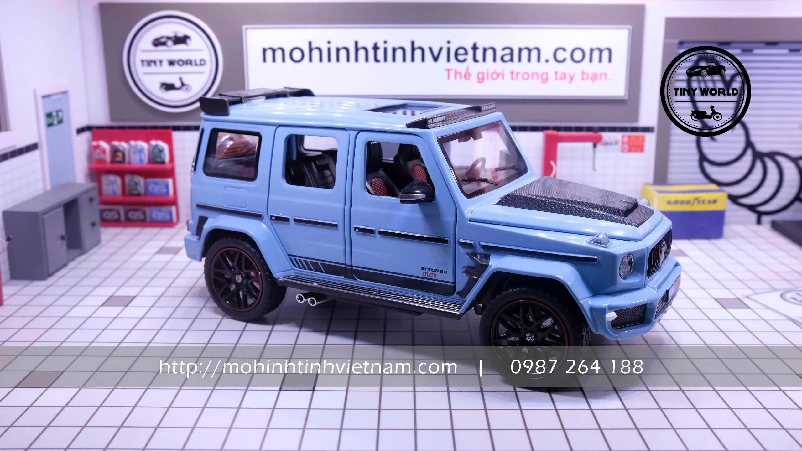 MÔ HÌNH Ô TÔ MERCEDES-BENZ BRABUS G800 (XANH) 1:24 MINIAUTO