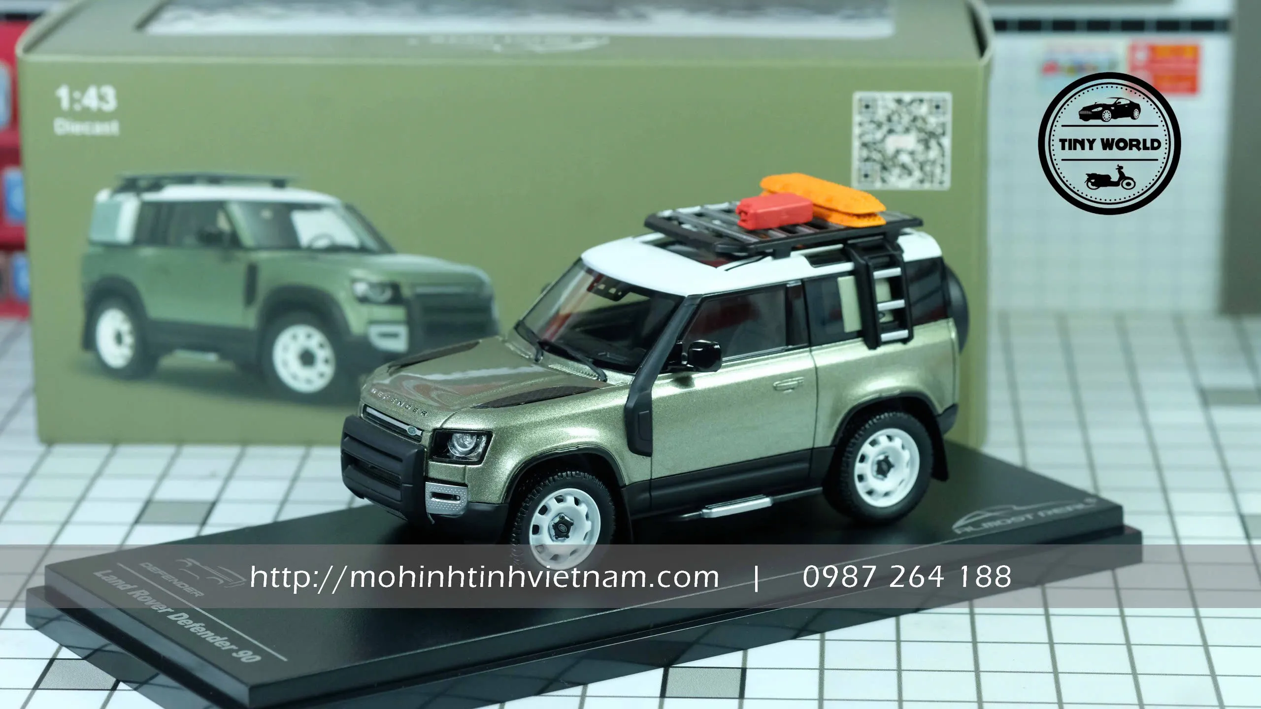MÔ HÌNH Ô TÔ LAND ROVER DEFENDER 90 2020 (XANH) 1:43 ALMOST REAL