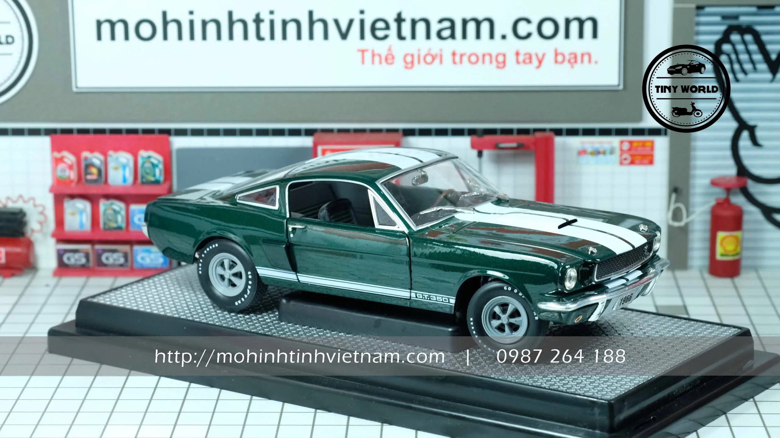 MÔ HÌNH Ô TÔ FORD SHELBY GT350 1966 (XANH) 1:24 M2
