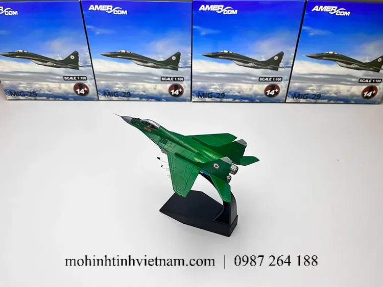MÔ HÌNH MÁY BAY MIG-29A BẮC TRIỀU TIÊN (XANH) 1:100 AMER