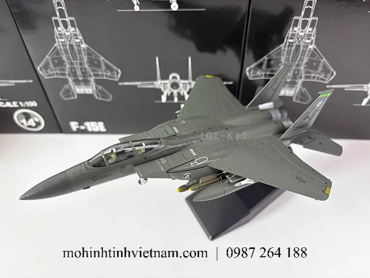 MÔ HÌNH MÁY BAY F-15E (XÁM) 1:100