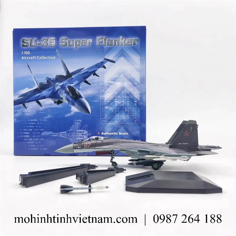 MÔ HÌNH MÁY BAY SU-35 SUPER FLANKER (TÍM) 1:100 AIRCRAFT COLLECTION