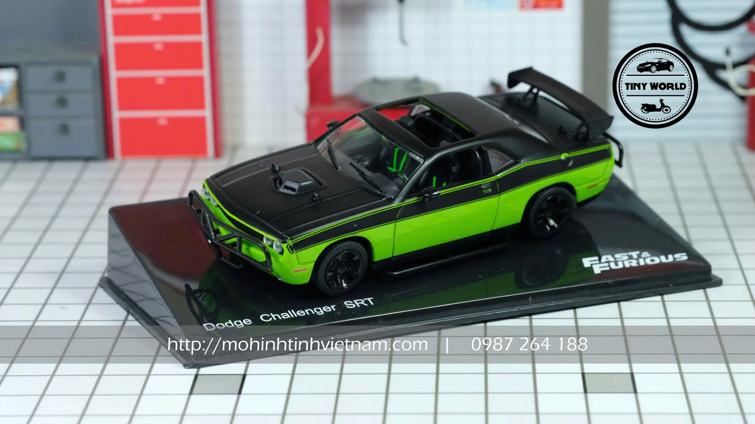MÔ HÌNH Ô TÔ DODGE CHALLENGER SRT (XANH) 1:43 IXO