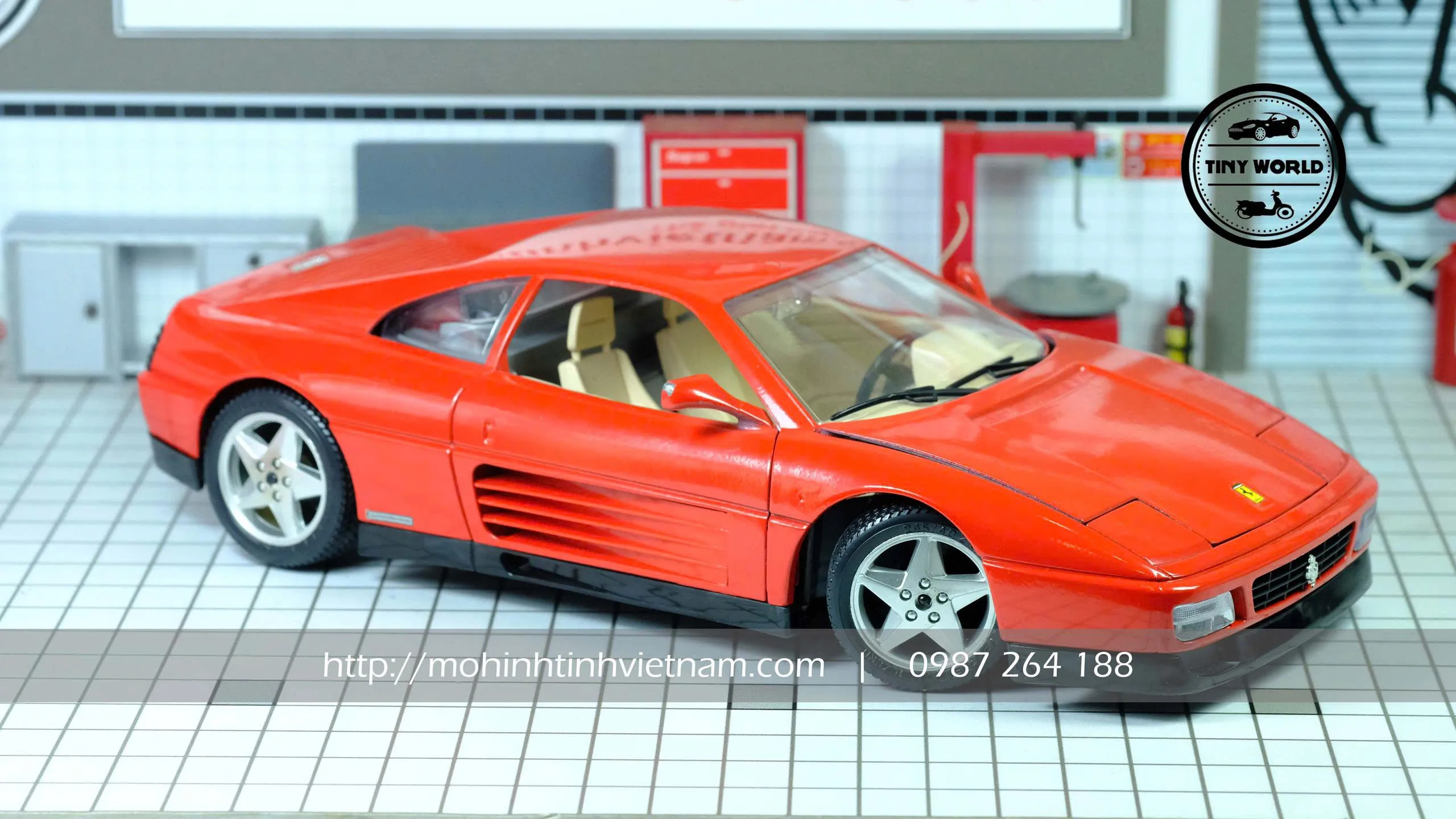 MÔ HÌNH Ô TÔ FERRARI 348TB (ĐỎ) 1:18 BBURAGO