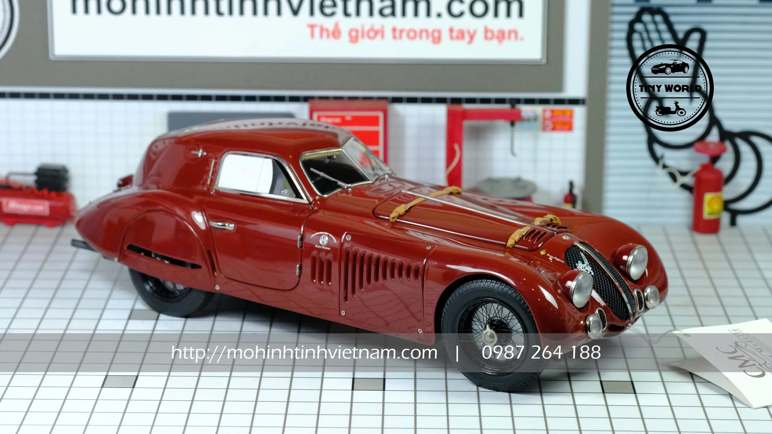 MÔ HÌNH Ô TÔ ALFA ROMEO 8C 2900B 1938 (ĐỎ) 1:18 CMC