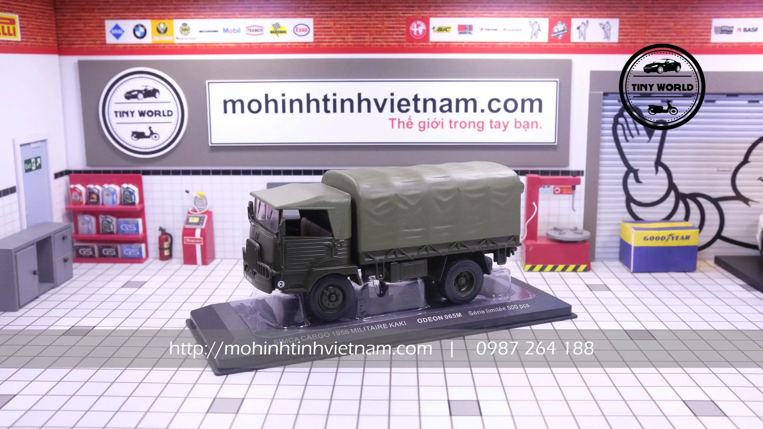 MÔ HÌNH Ô TÔ SIMCA CARGO 1956 MILITAIRE (XANH) 1:43 DEALER