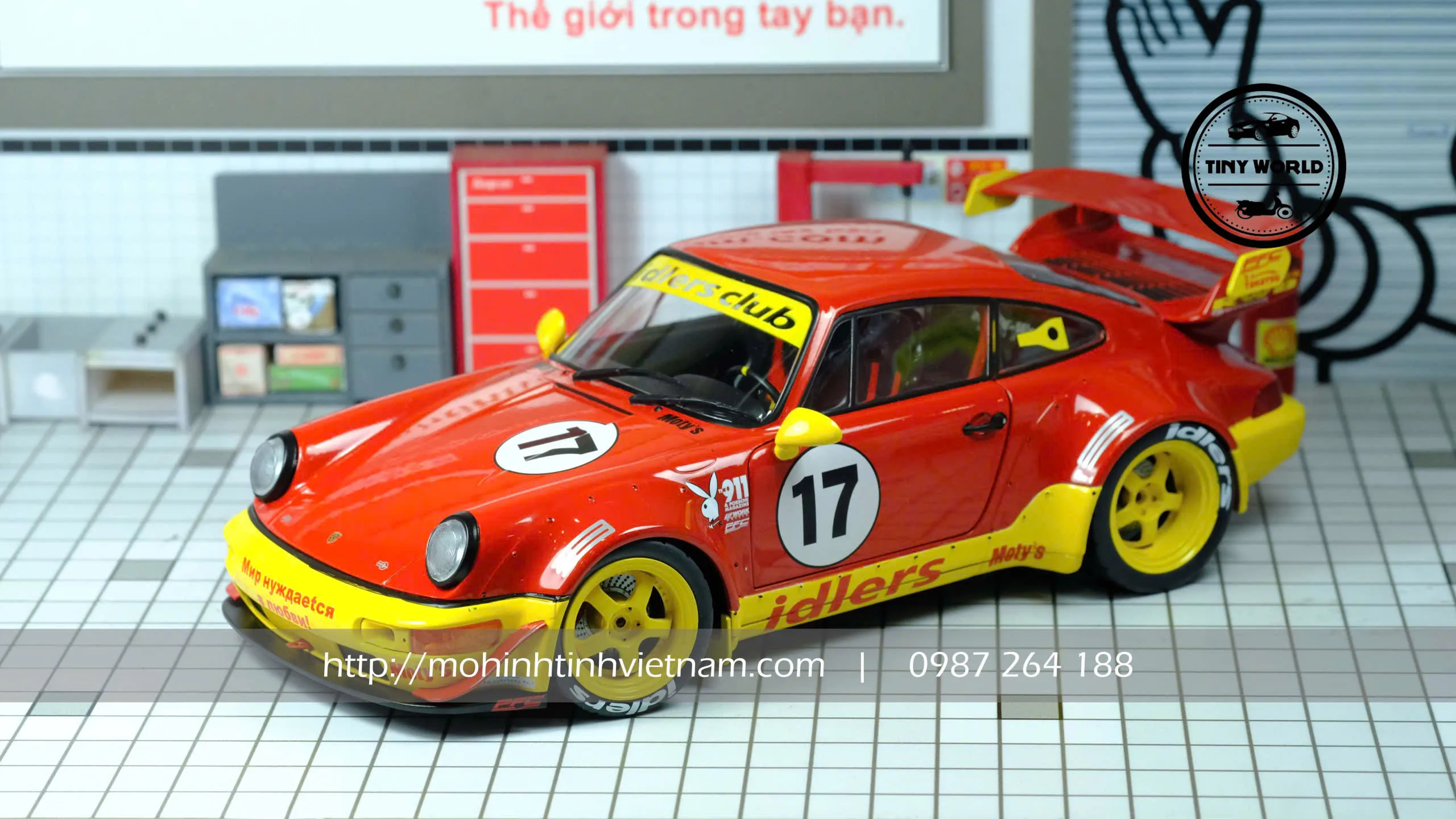 MÔ HÌNH Ô TÔ PORSCHE 911 (964) RWB RAUH-WELT MATYS IDLERS 2016 (ĐỎ) 1:18 SOLIDO
