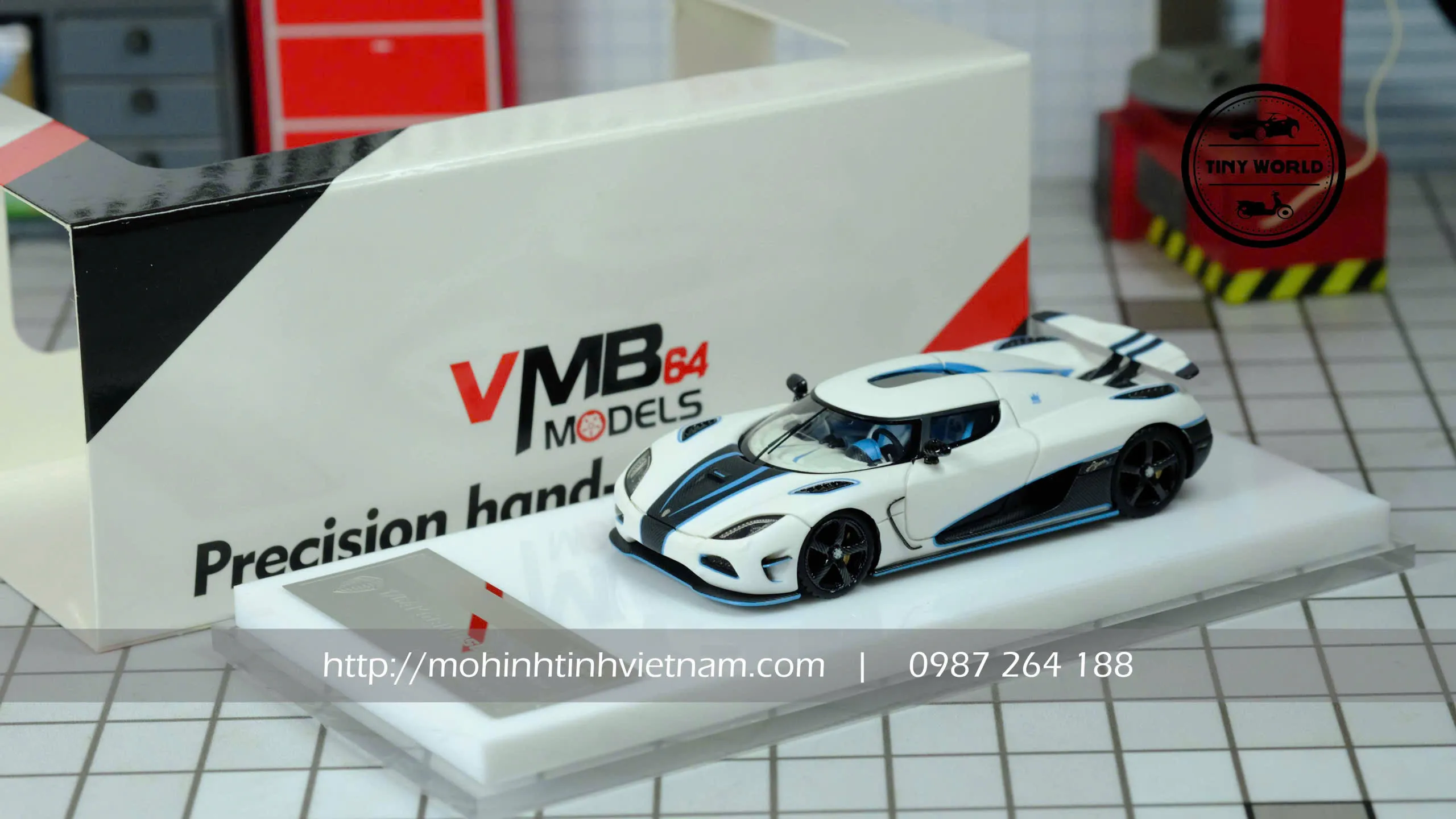 MÔ HÌNH Ô TÔ KOENIGSEGG AGERA R (TRẮNG) 1:64 VMB MODEL