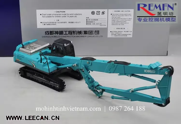 MÔ HÌNH MÁY PHÁ DỠ CÔNG TRÌNH KOBELCO SK480 (XANH) 1:50 DEALER
