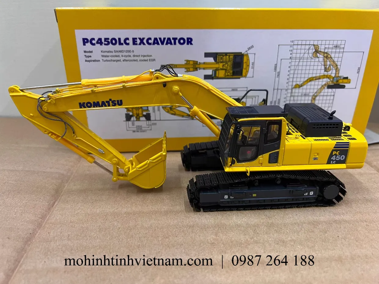 MÔ HÌNH MÁY XÚC KOMATSU PC450LC-8 (VÀNG) 1:50 DIE-CAST MODEL