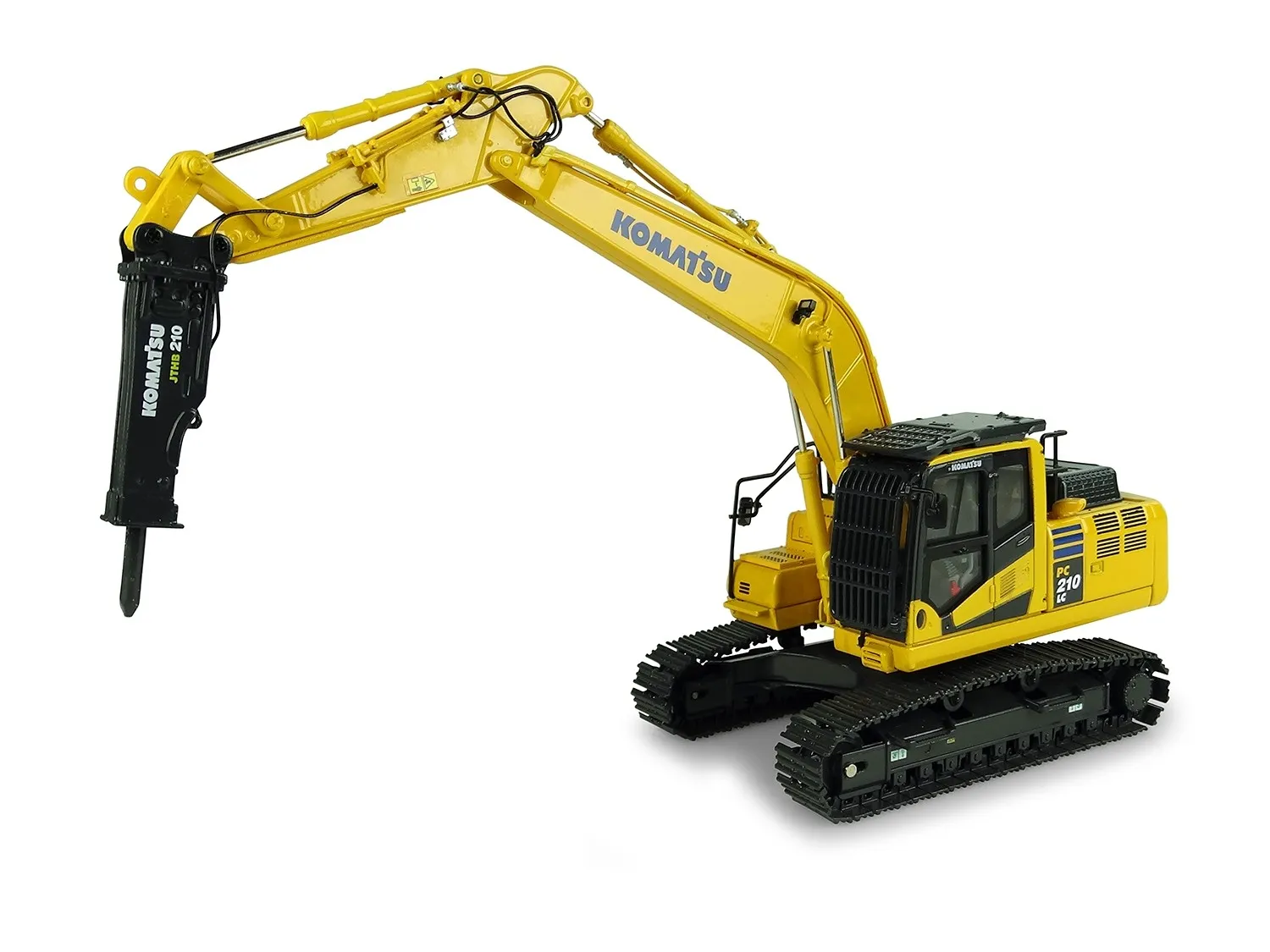 MÔ HÌNH MÁY ĐÀO BÚA PHÁ BÊ TÔNG KOMATSU PC210LC-1 (VÀNG) 1:50 DIE-CAST MODEL
