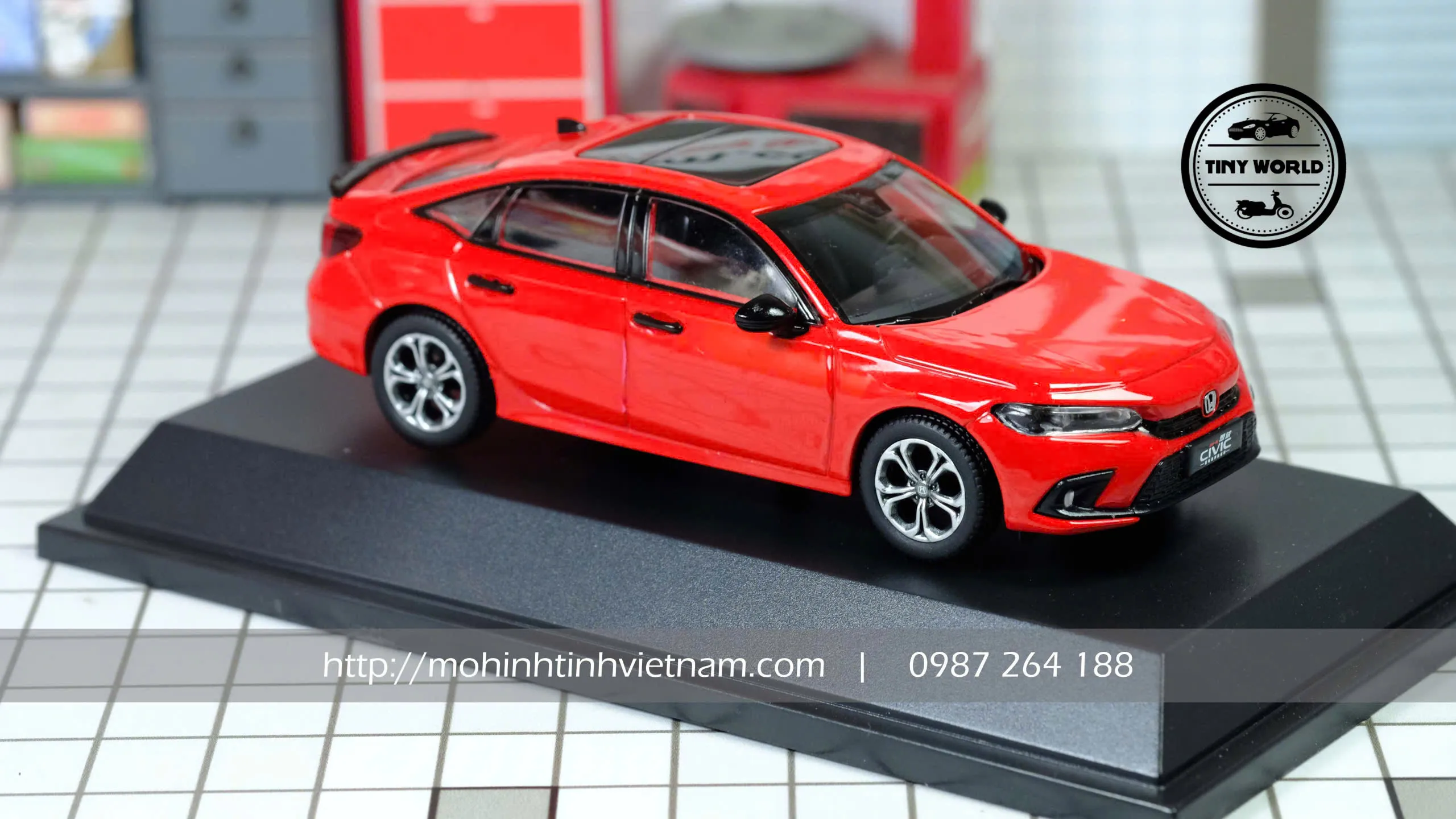 MÔ HÌNH Ô TÔ HONDA CIVIC 2022 (ĐỎ) 1:43 DEALER