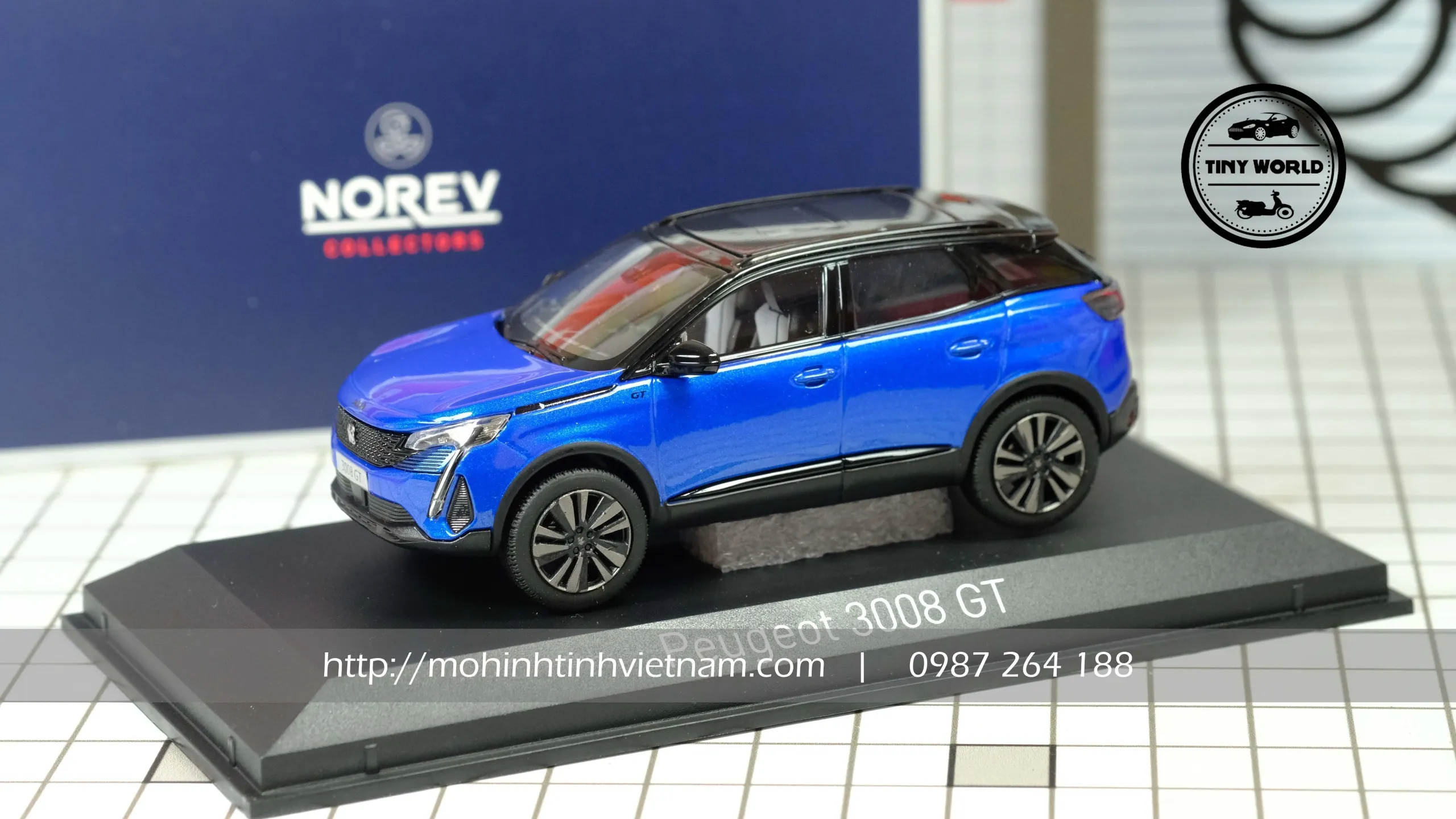 MÔ HÌNH Ô TÔ PEUGEOT 3008 GT 2021 (XANH) 1:43 NOREV