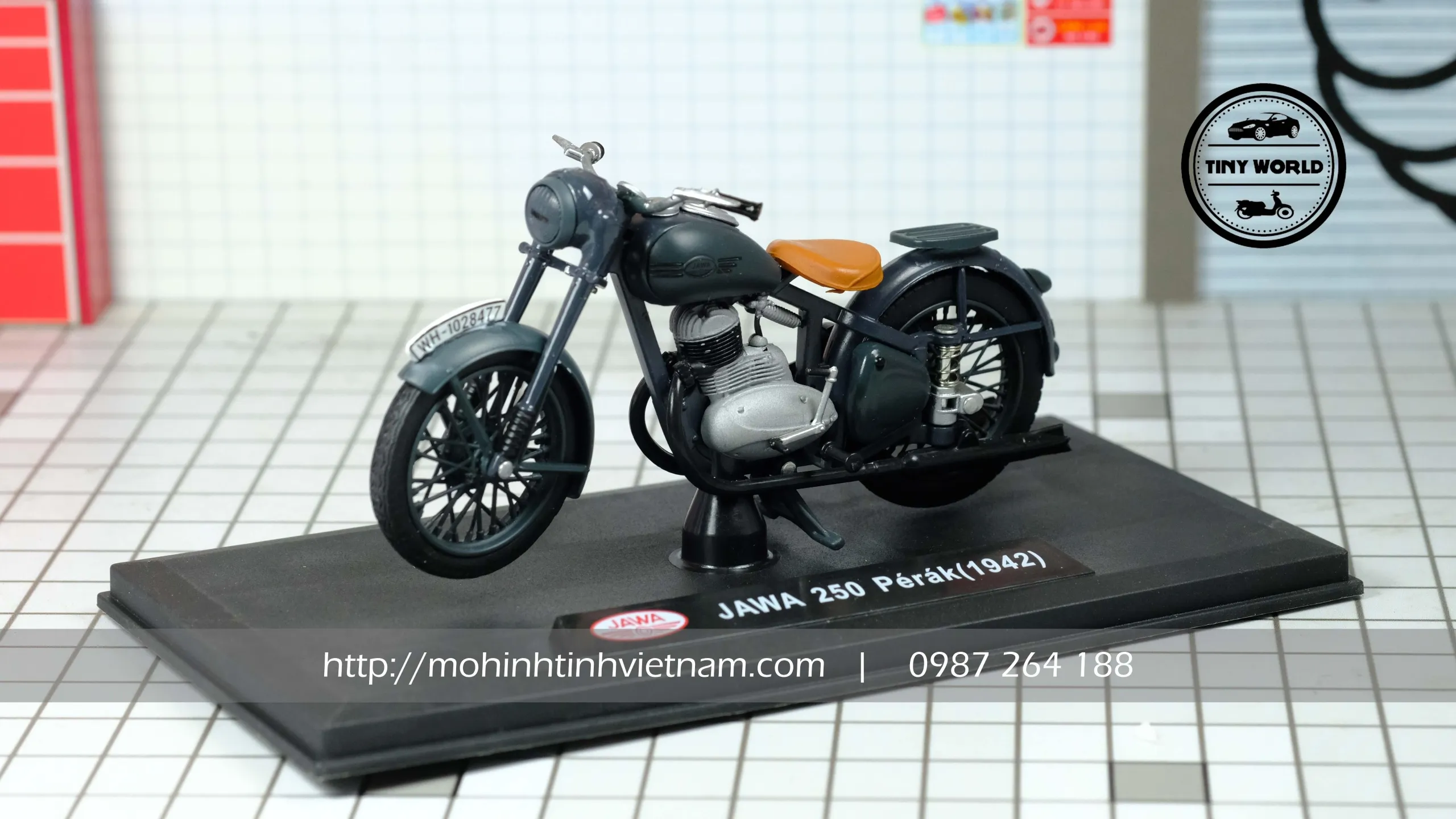 MÔ HÌNH XE MÁY JAWA 250 PERAK 1942 (ĐEN) 1:18 JAWA MODEL