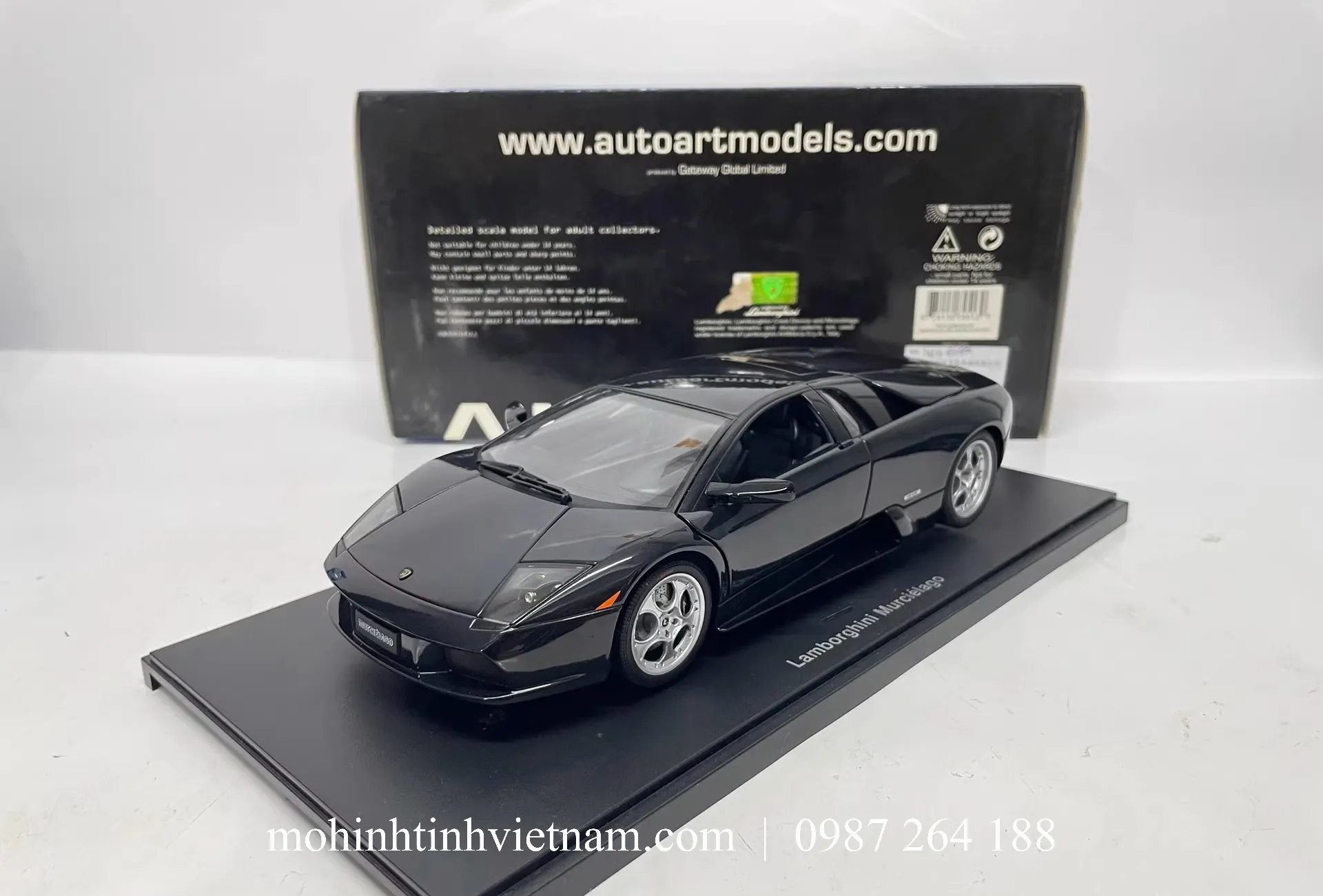 MÔ HÌNH Ô TÔ LAMBORGHINI MURCIELAGO (ĐEN) 1:18 AUTOART