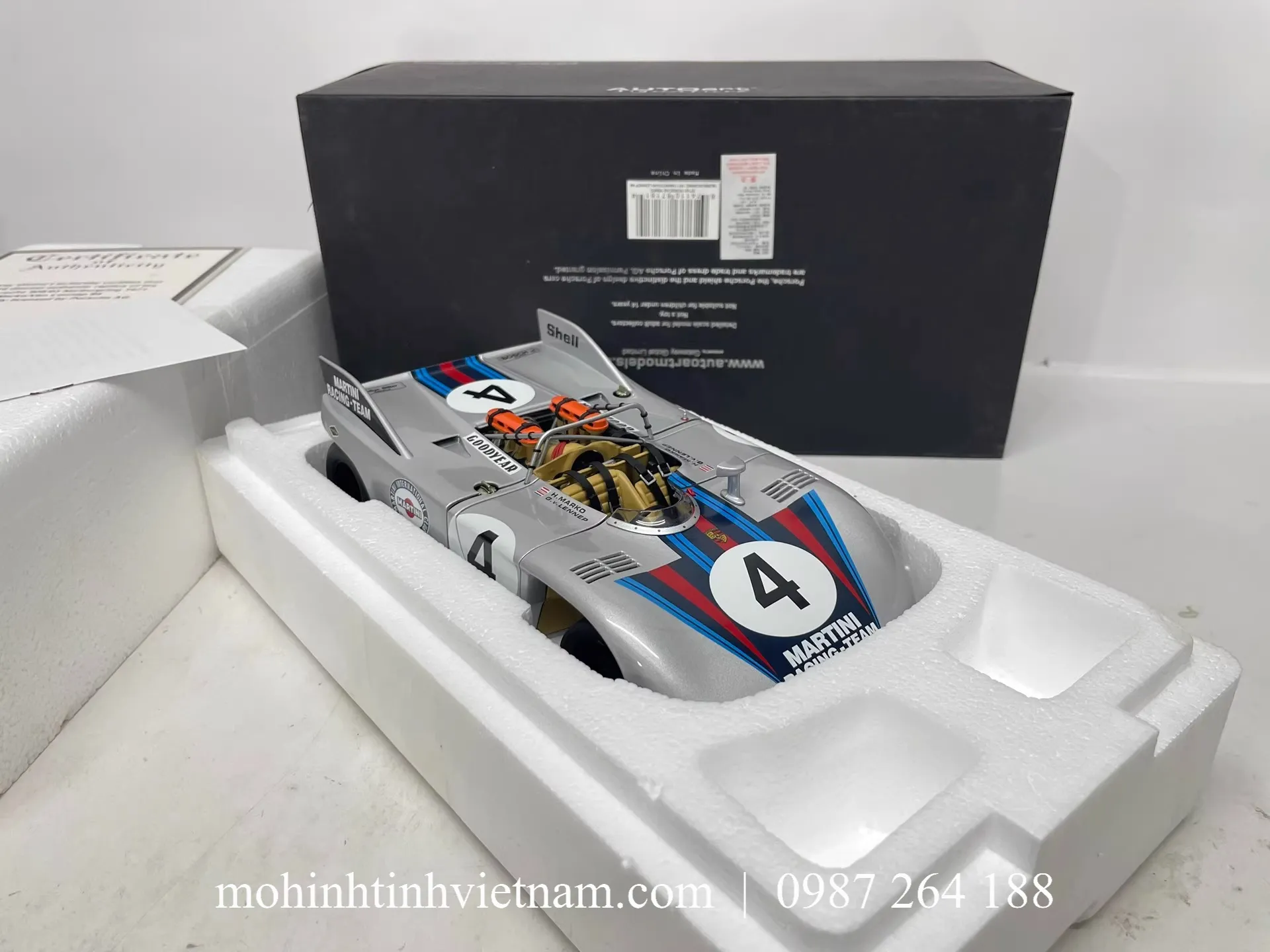 MÔ HÌNH Ô TÔ PORSCHE 908/03 MARTINI #4 NURBURGRING 1971 (XÁM) 1:18 AUTOART