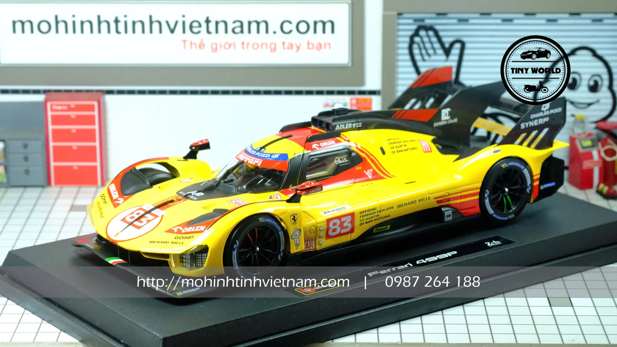 MÔ HÌNH Ô TÔ FERRARI 499P (VÀNG) 1:18 BBURAGO