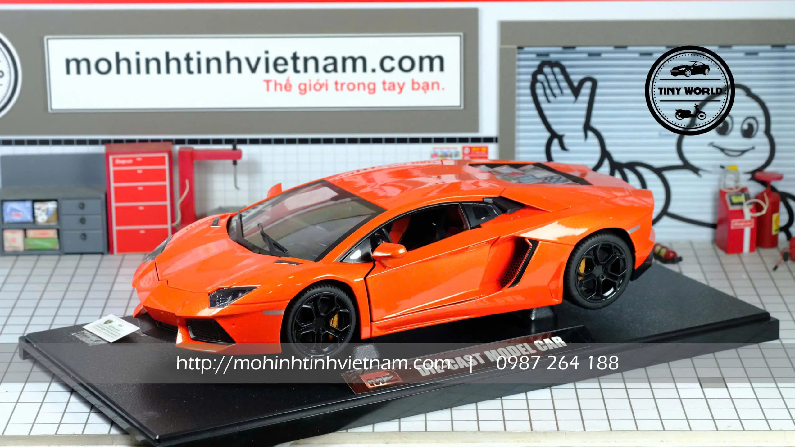 MÔ HÌNH Ô TÔ LAMBORGHINI AVENTADOR LP700-4 (CAM) 1:18 MZ