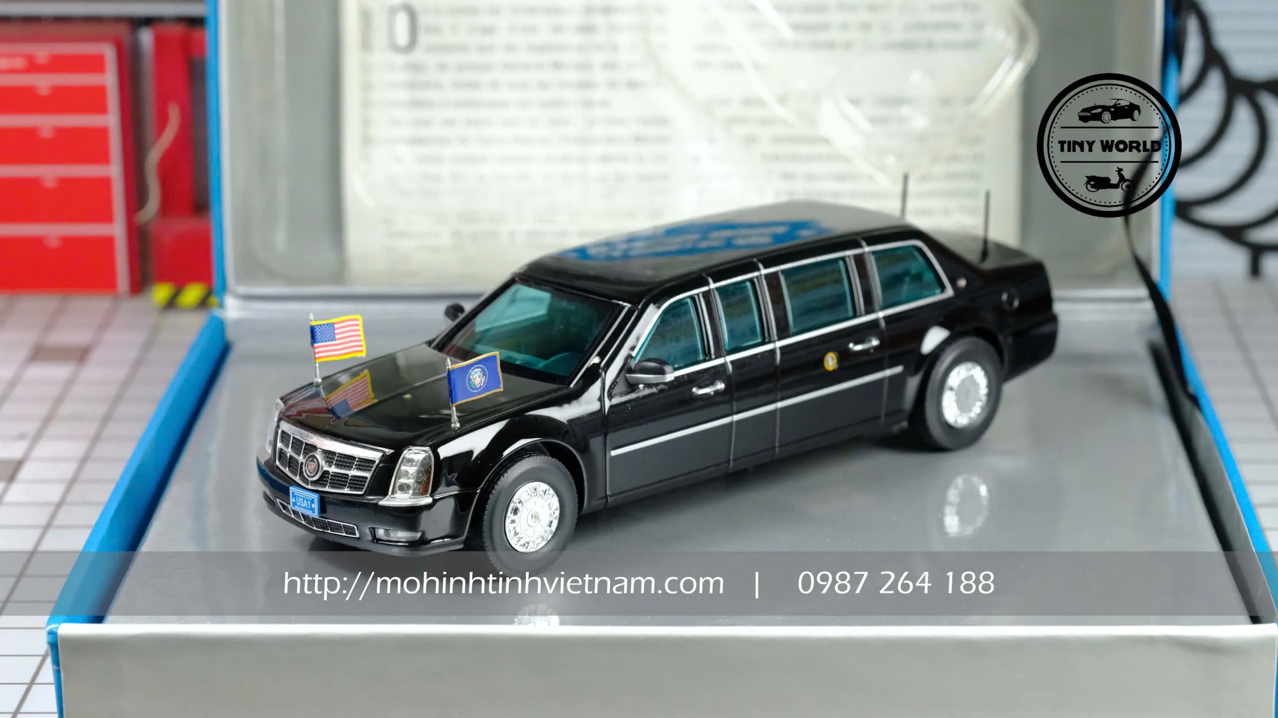 MÔ HÌNH Ô TÔ CADILLAC ONE LIMOUSINE BARACK OBAMA (ĐEN) 1:43 ALTAYA