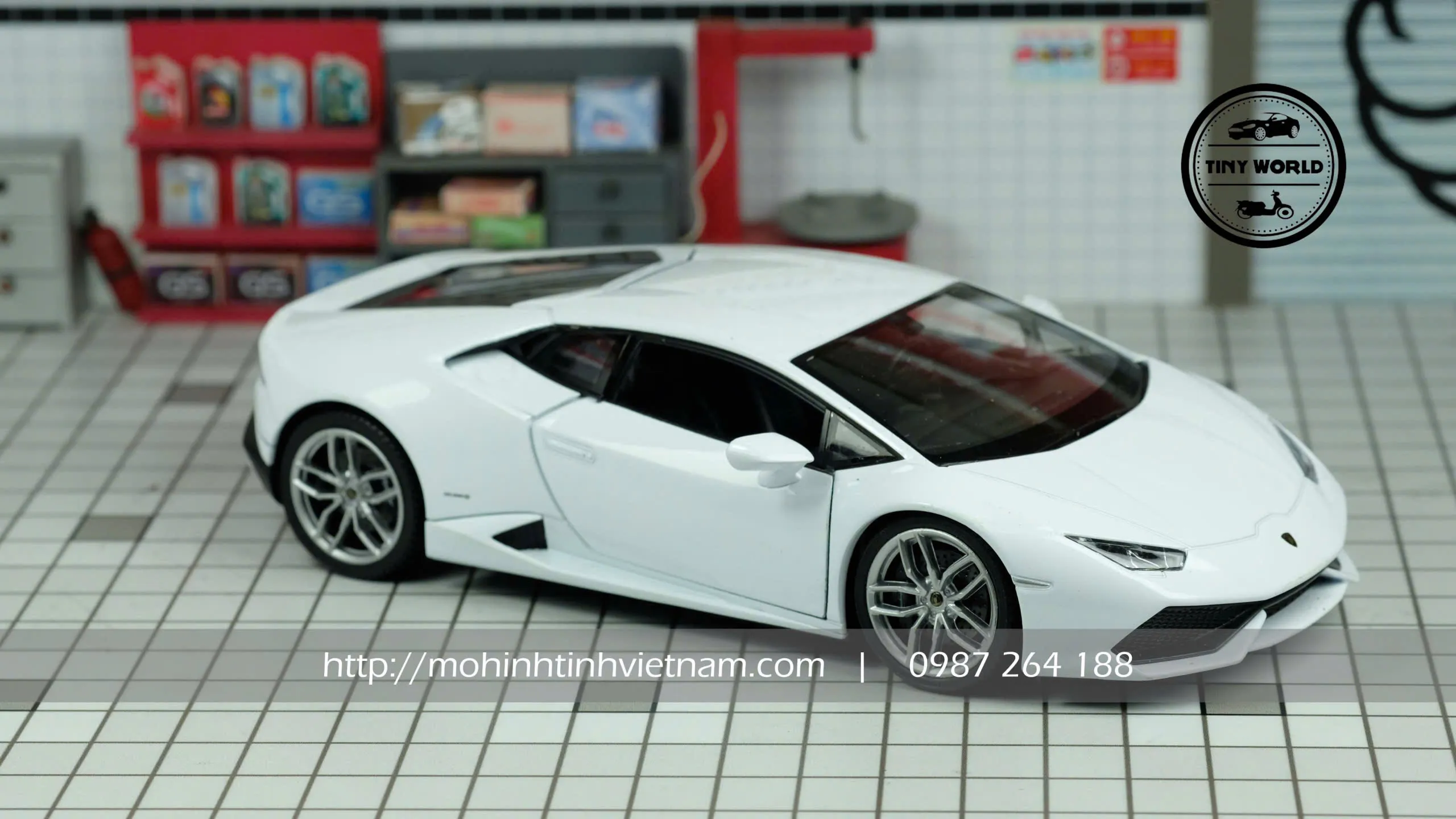 MÔ HÌNH Ô TÔ LAMBORGHINI HURACAN LP610-4 (TRẮNG) 1:24 WELLY