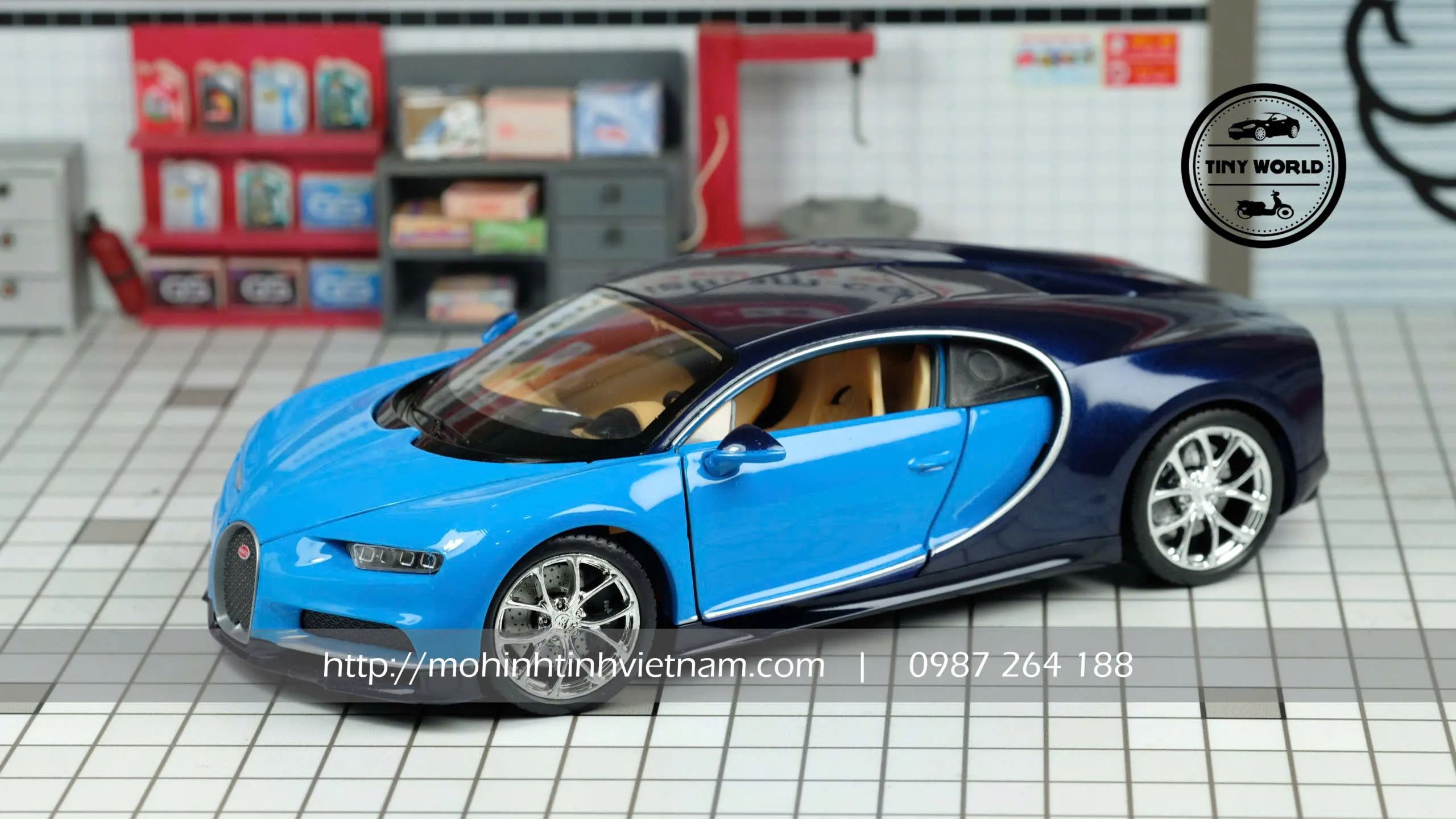 MÔ HÌNH Ô TÔ BUGATTI CHINRON (XANH) 1:24 WELLY