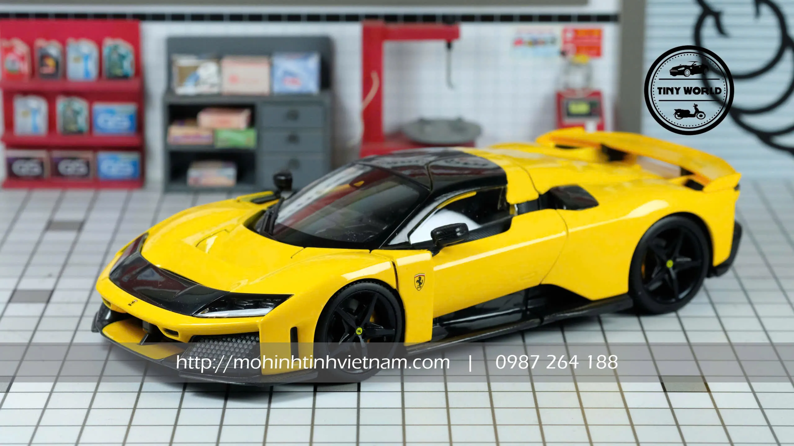 MÔ HÌNH Ô TÔ FERRARI F80 (VÀNG) 1:24 BBURAGO